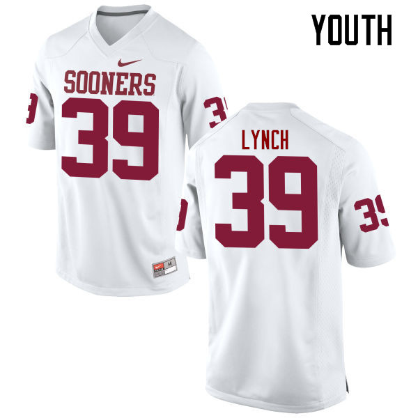 Youth Oklahoma Sooners #39 Tylon Lynch College Football Jerseys Game-White
